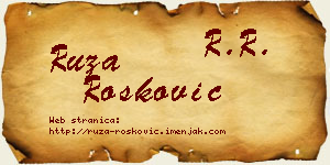 Ruža Rošković vizit kartica